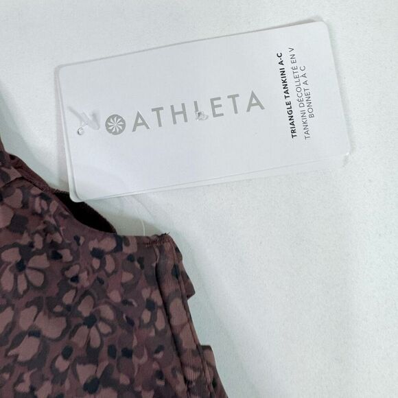 Athleta Swim Top Womens XS Purple Triangle Tankini A-C Camo Flora New - Picture 2 of 8